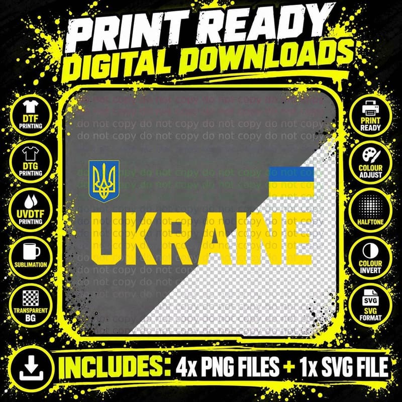 Ukrainian Flag Vintage Heritage T-Shirt Png SVG Digital Bundle