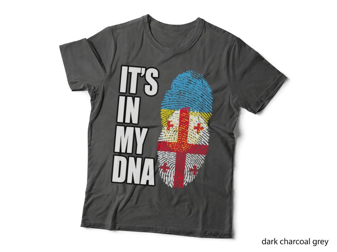 Ukrainian and Georgian Vintage Heritage DNA Flag T-Shirt