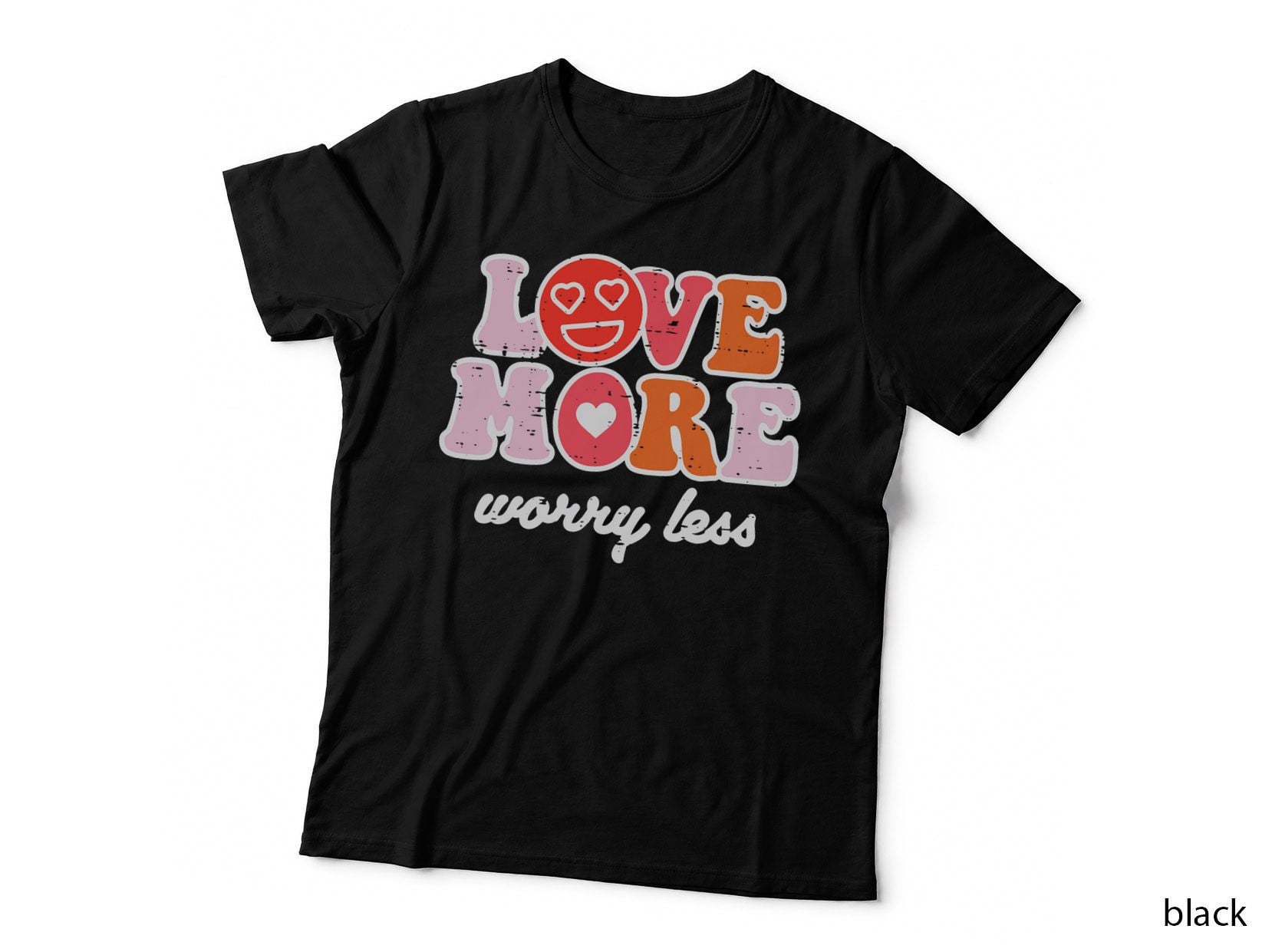 Valentines Day Love More and Smile Retro Women Girls Kids T-Shirt