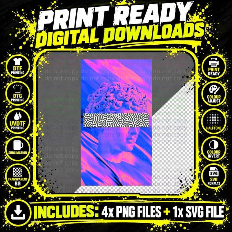 Vaporwave Aesthetic Lofi Outrun Synthwave 80s Retrowave Png SVG Digital Bundle