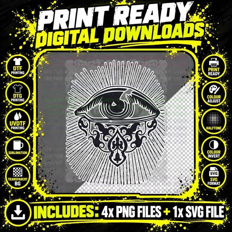Vaporwave Aesthetic Retro 80s 90s Baroque Eye Japanese Png SVG Digital Bundle