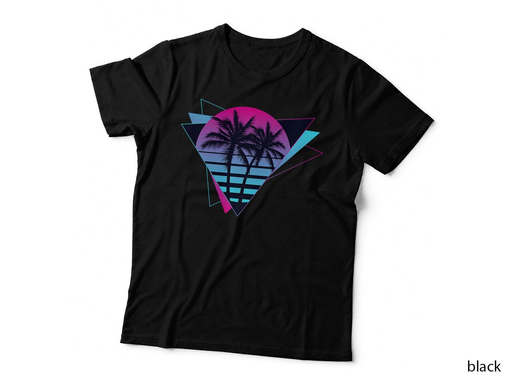 Vaporwave Aesthetic Retro Synthwave Sunset and Palm Trees, Aesthetic T-Shirt