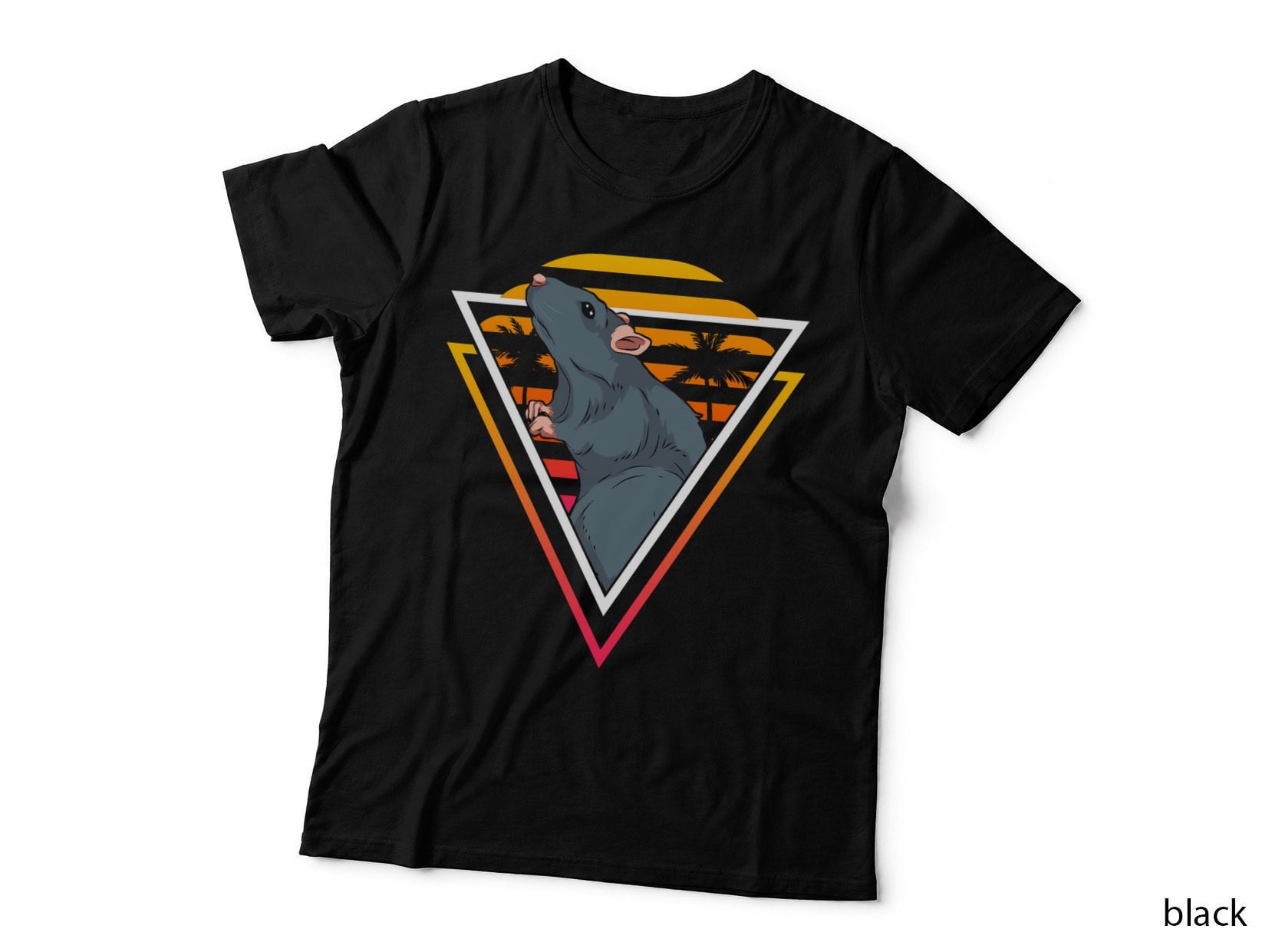 Vaporwave Animal 80s Art Aesthetic Rodent Pet Rat T-Shirt