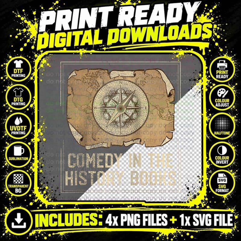 Vintage AP World History Quote Comedy in the History Png SVG Digital Bundle