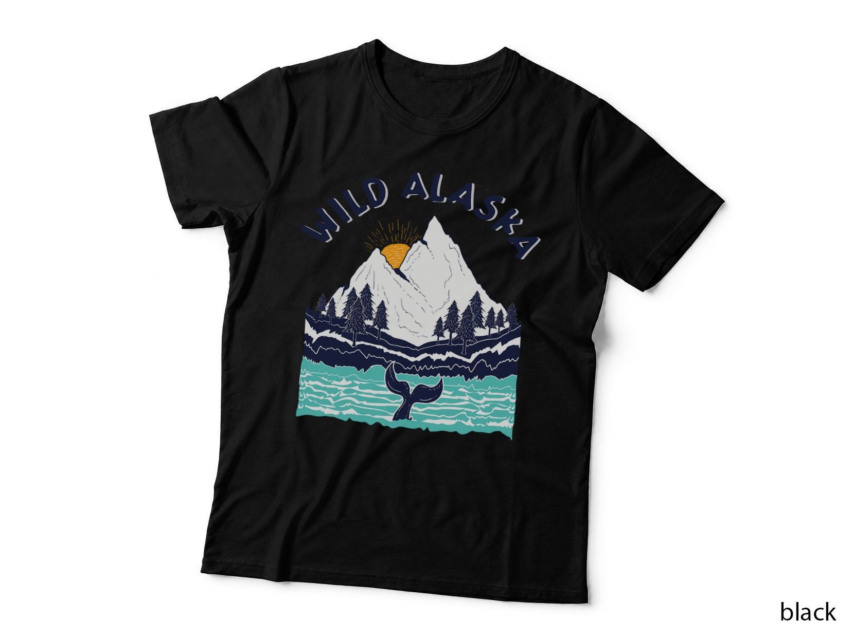 Vintage Alaska Wild Landscape Humpback Whale T-Shirt