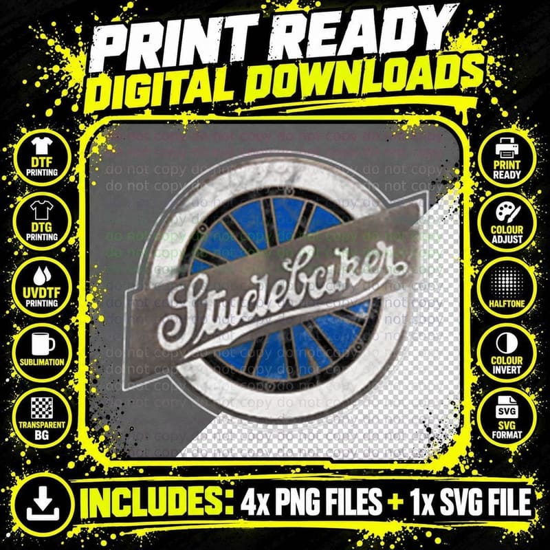Vintage Car Retro Pocket Badge Studebaker Corp. Png SVG Digital Bundle