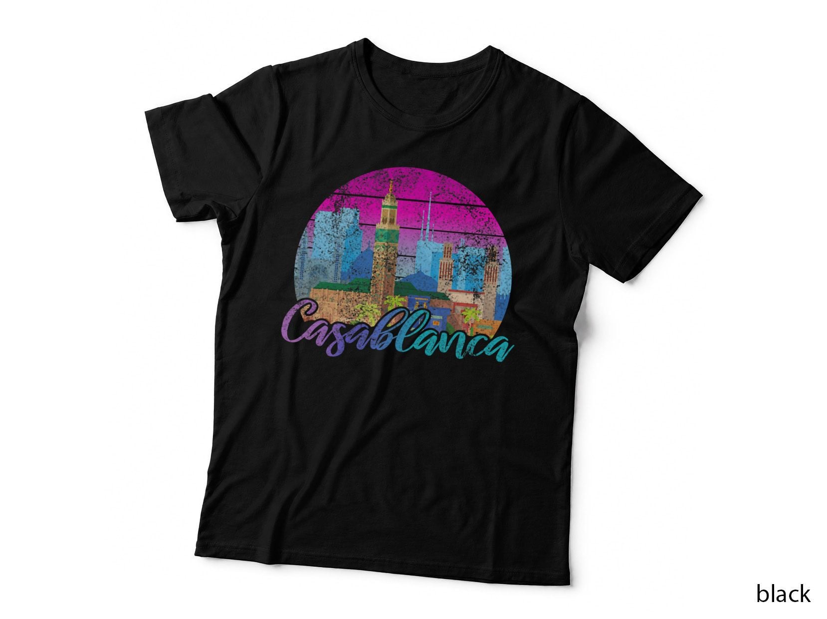 Vintage Casablanca Morocco Travel Retro Sunset Casablanca T-Shirt