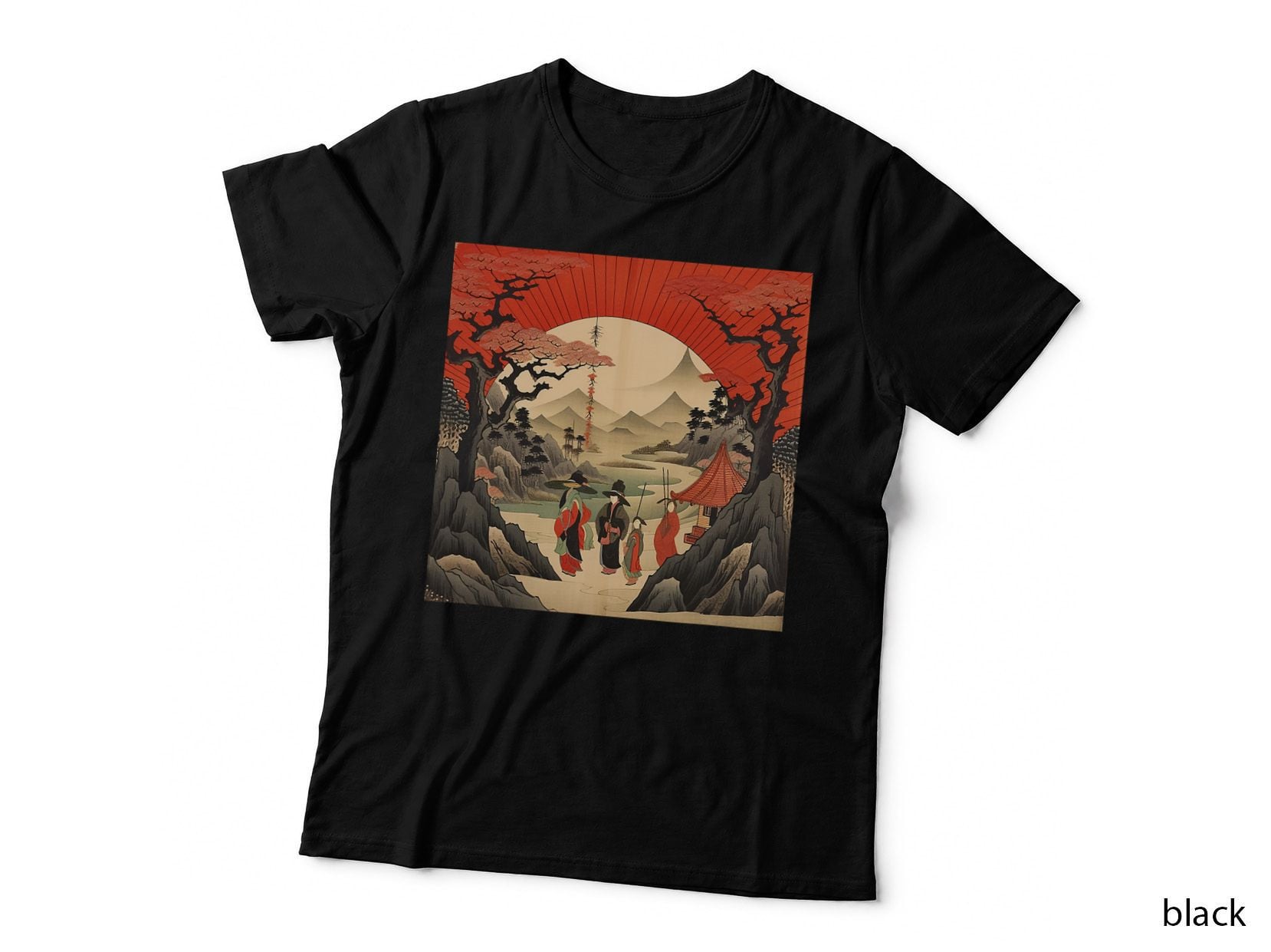 Vintage Japanese Art Cherry Blossoms Japan Woodblock T-Shirt