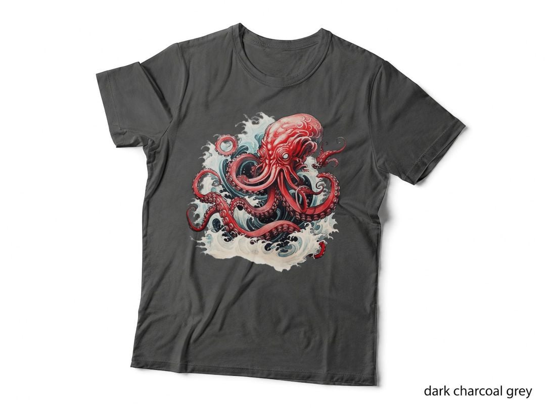Vintage Japanese Kanagawa Wave Octopus Graphic Japan, Retro T-Shirt