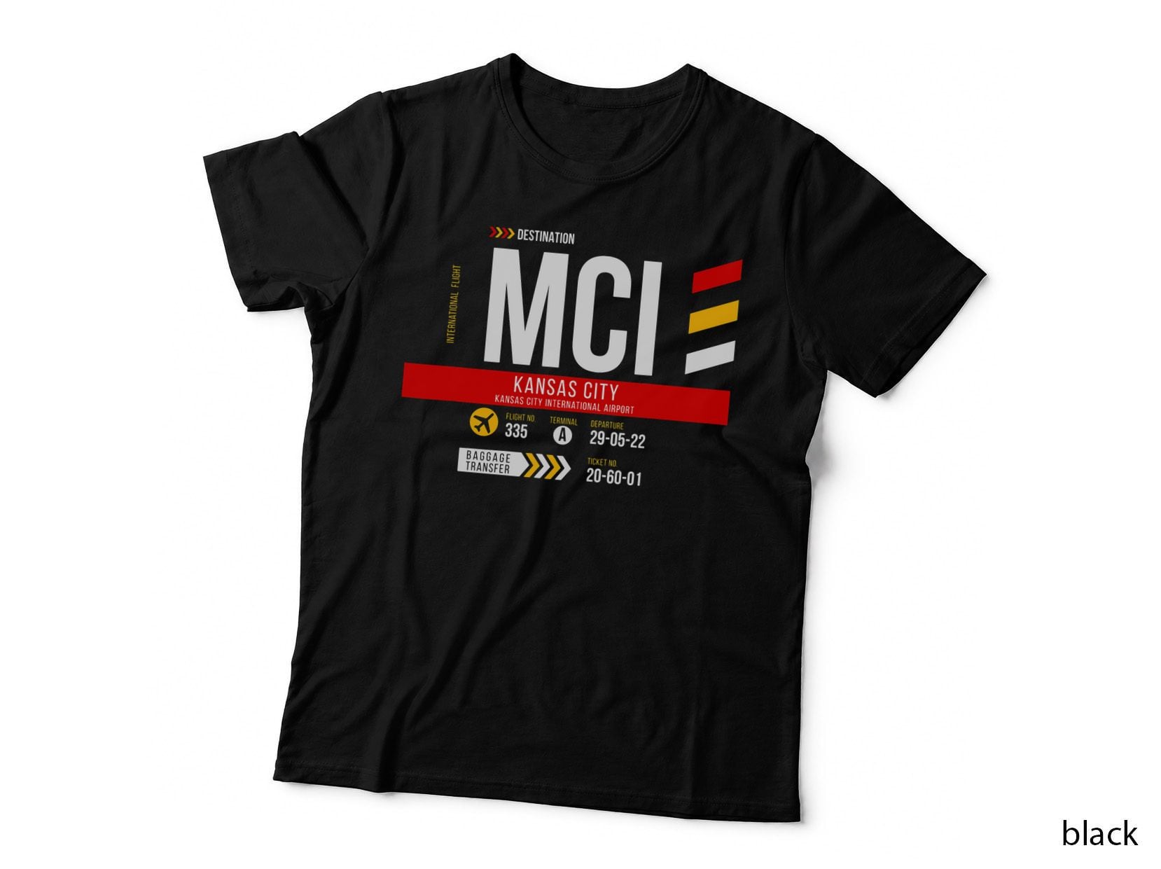 Vintage Kansas City MCI Airport Code Travel Day Retro Travel T-Shirt