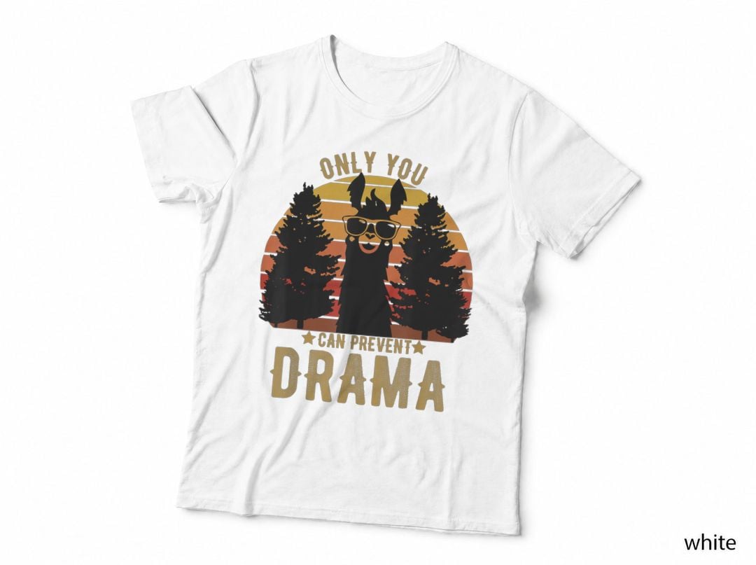 Vintage Only You Can Prevent Drama Llama Gift T-Shirt