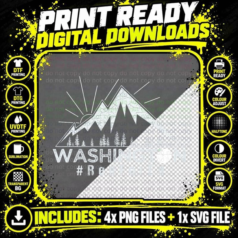 Vintage Red for Ed Washington State T-Shirt Png SVG Digital Bundle