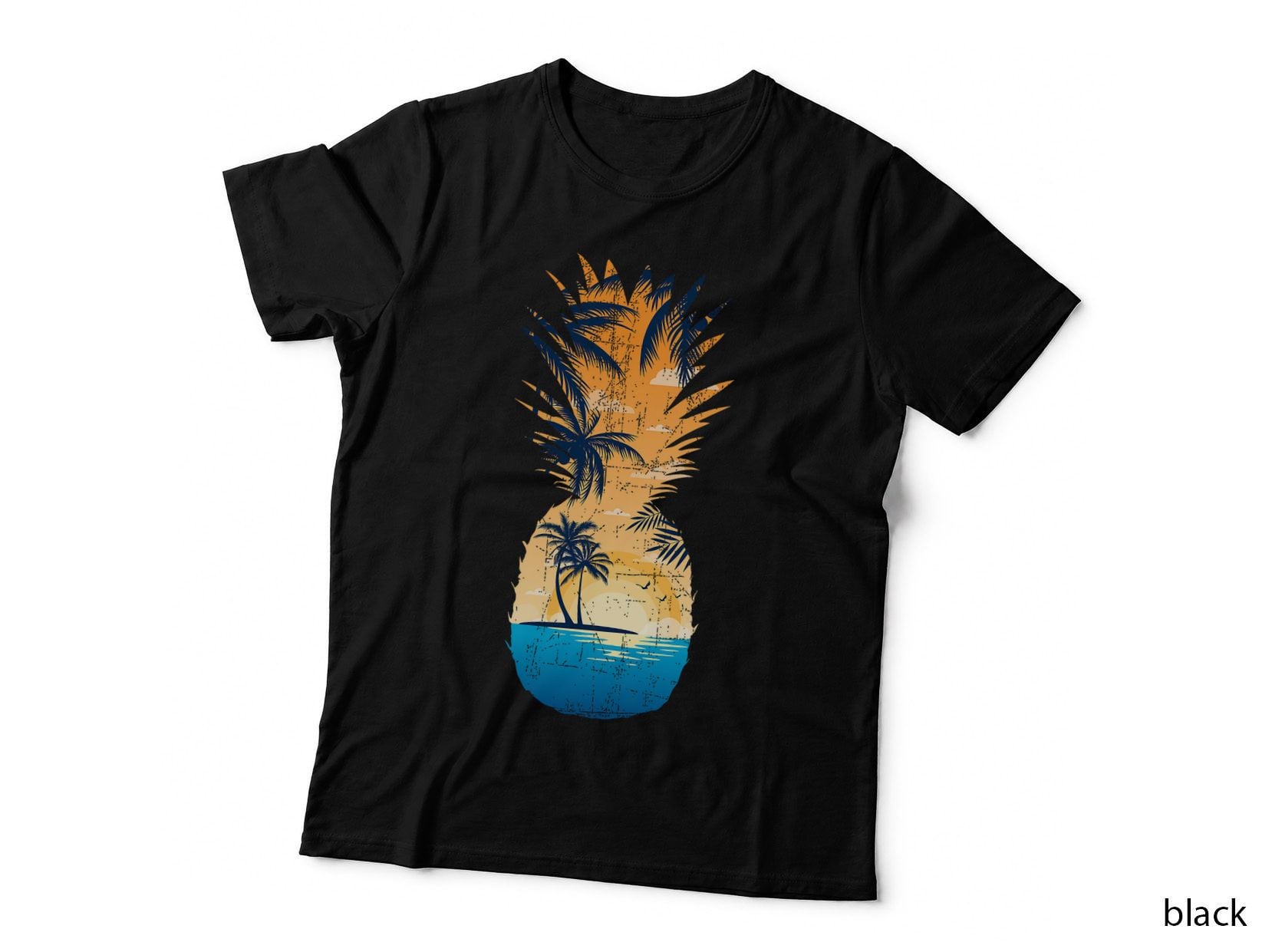 Vintage Retro Pineapple Hawaiian for Women Men, Tropical T-Shirt