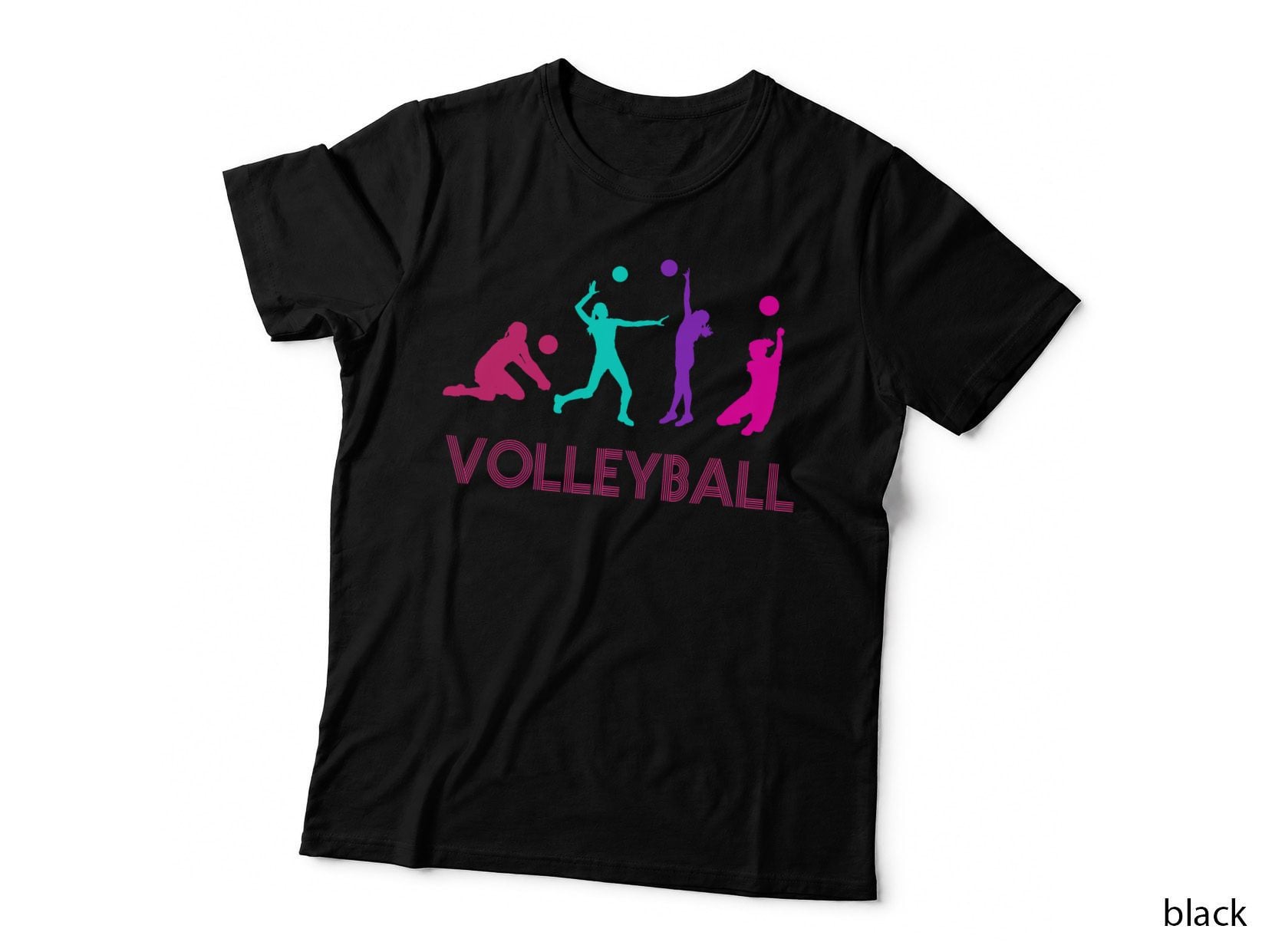 Volleyball Silhouette Retro Vintage Gifts Teen Girl Player T-Shirt