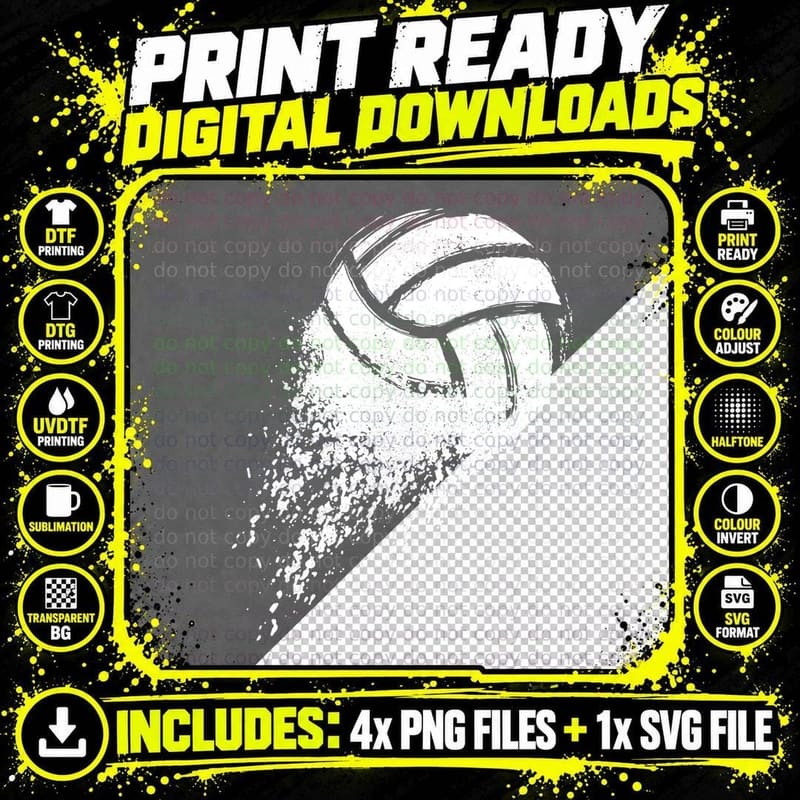 Volleyball Vintage Retro Sports Volleyball Player Png SVG Digital Bundle