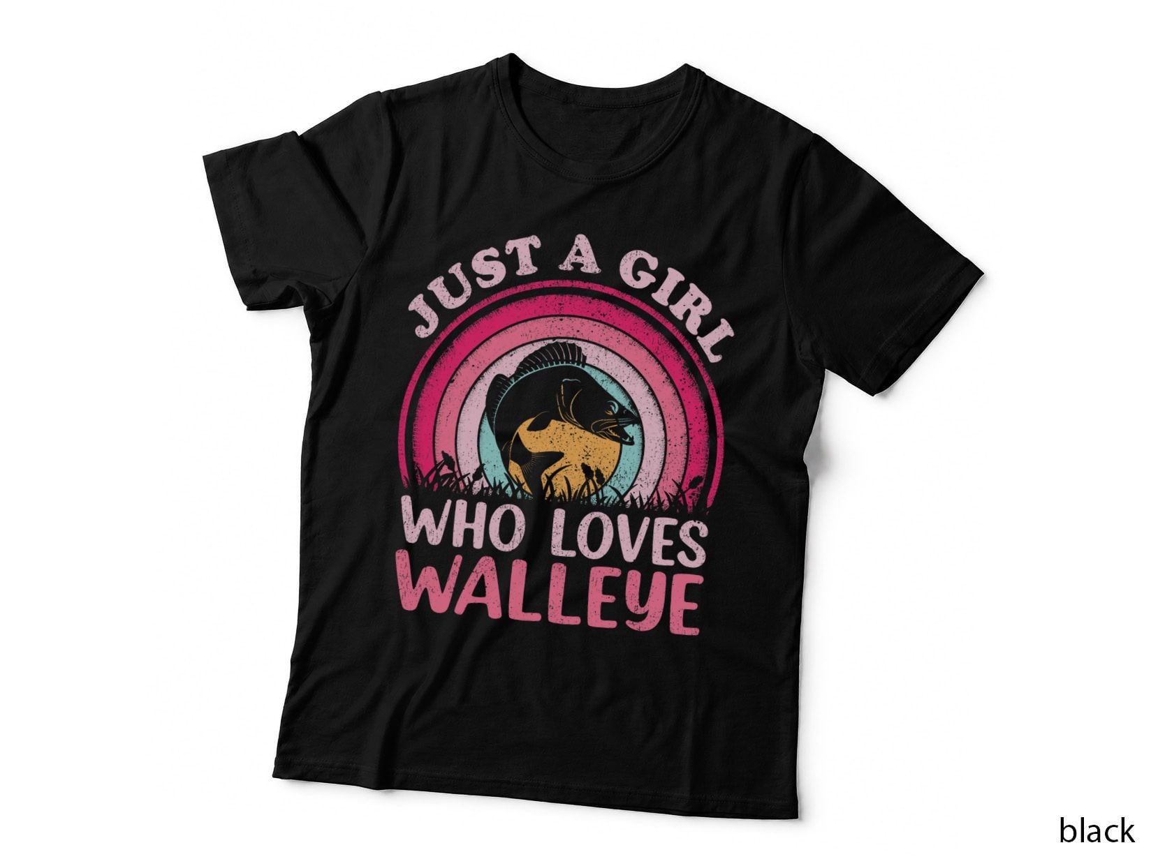 Walleye Fish Vintage Retro Just a Girl Who Loves Walleye T-Shirt