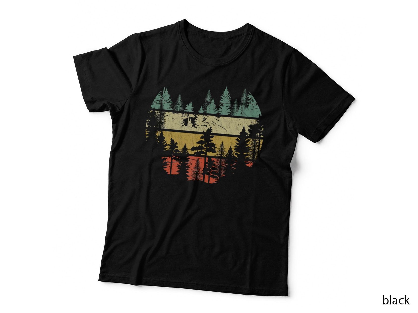 Wildlife Trees Outdoors Nature Retro Forest, Vintage T-Shirt