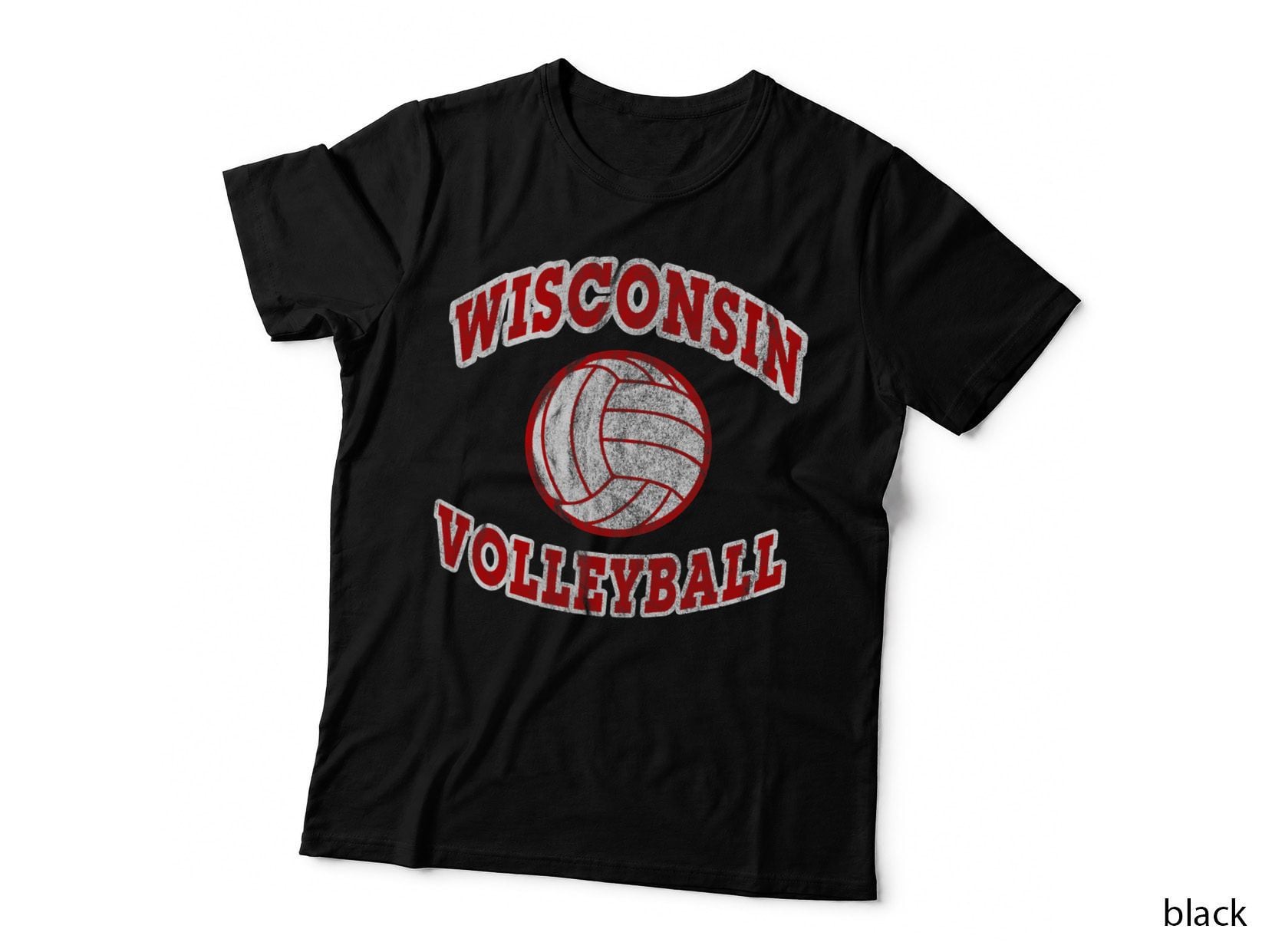 Wisconsin Volleyball Classic Style Vintage Distressed T-Shirt