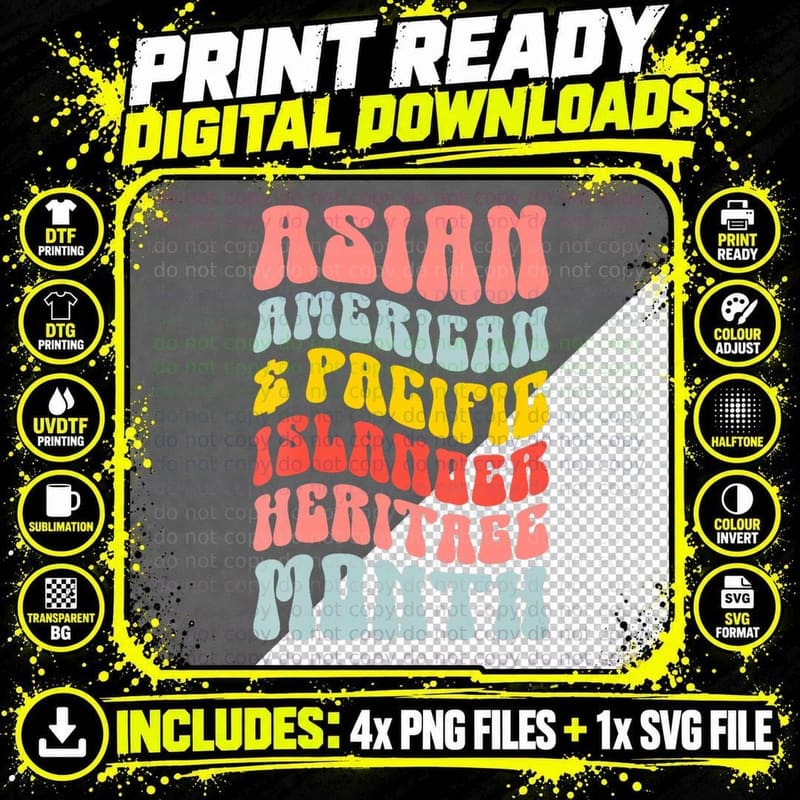 Asian American and Pacific Islander Heritage Month Png SVG Digital Bundle