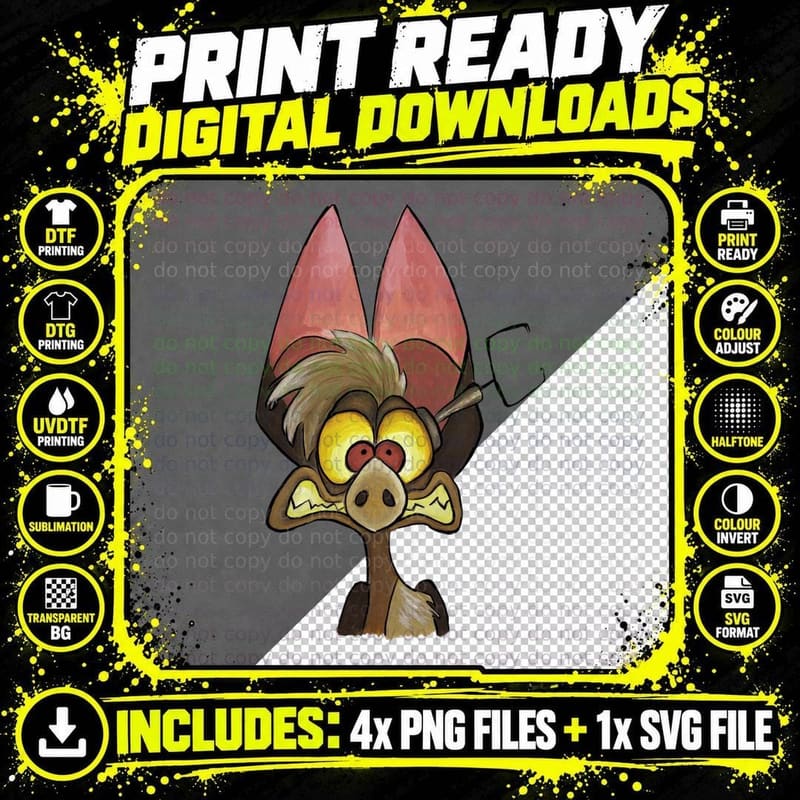 Batty Koda from Ferngully Watercolor and Acrylic Classic Png SVG Digital Bundle