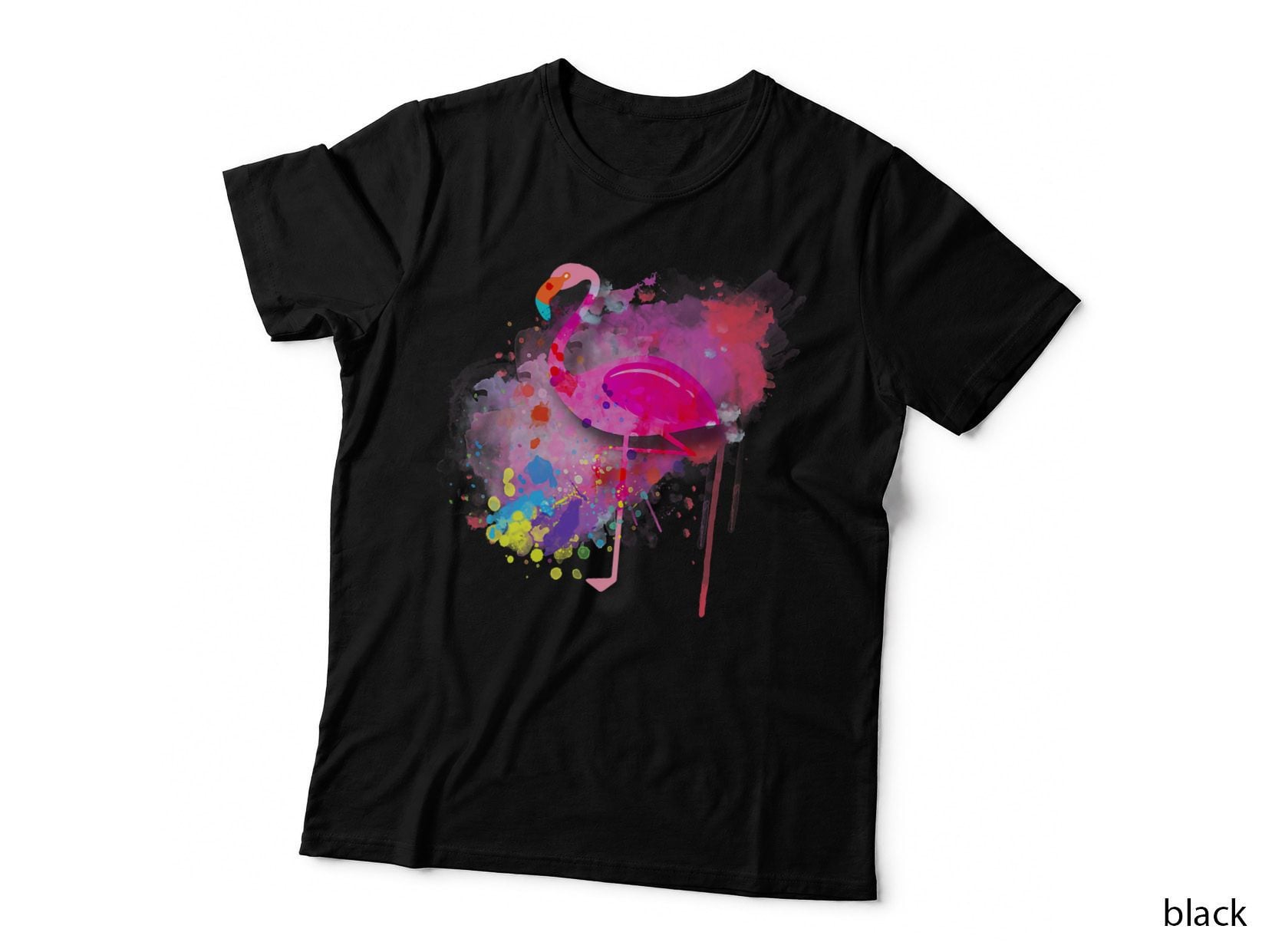 Cute Pink Flamingo Colorful Classic Retro 80's Summer T-Shirt