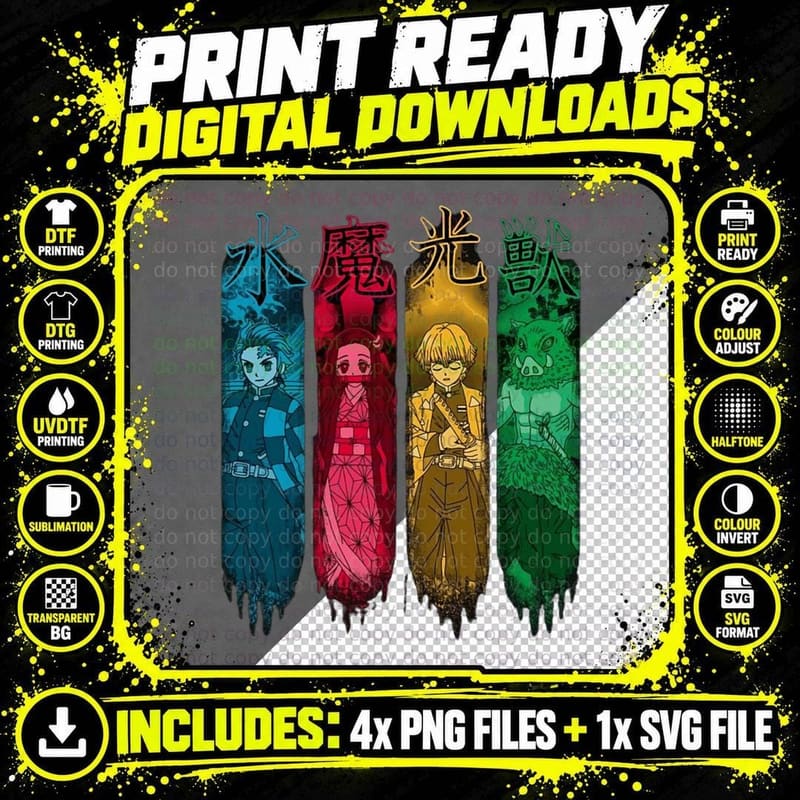 Demons Hunting Squad Classic T-Shirt Png SVG Digital Bundle