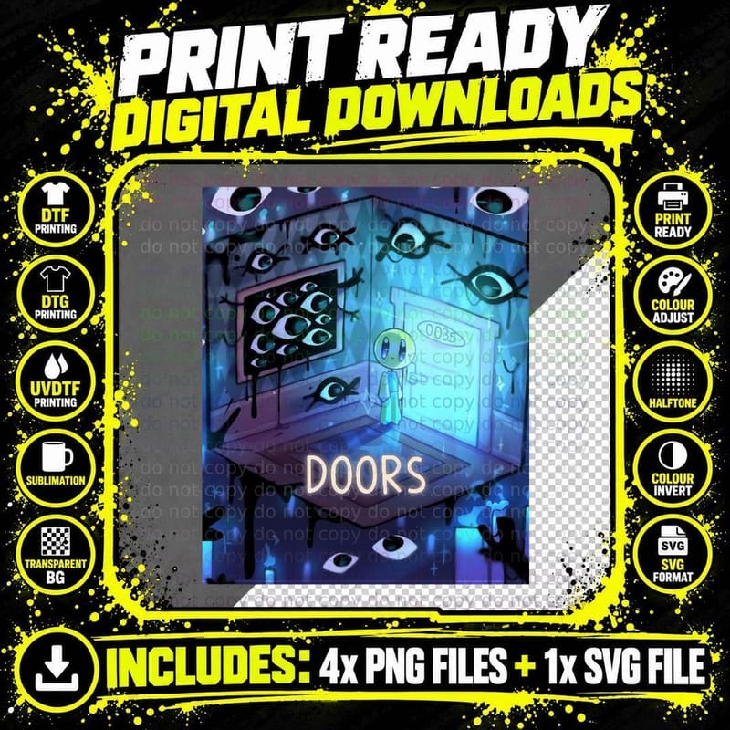 Doors Roblox Doors Classic T-Shirt Png SVG Digital Bundle