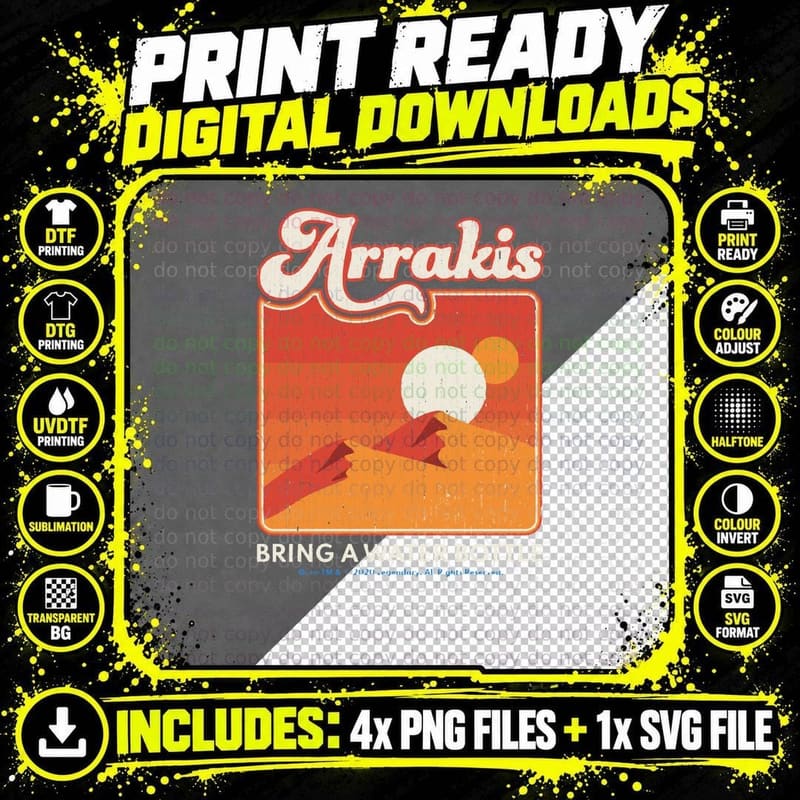 Dune 2020 Arrakis Desert Design Classic T-Shirt Png SVG Digital Bundle