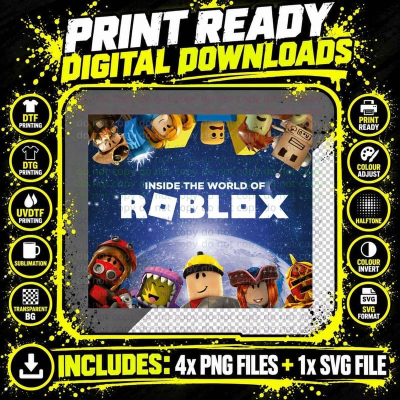 Inside the World of Roblox - Games - Classic T-Shirt Png SVG Digital Bundle