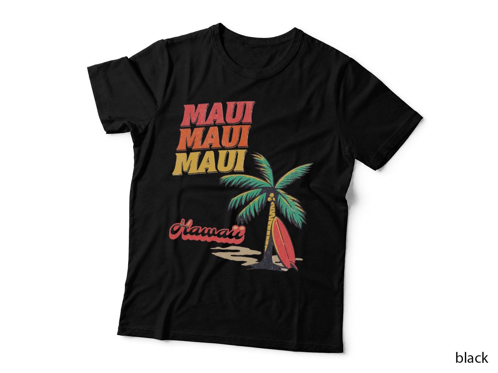 Maui Hawaii Vintage Retro Surfboards Surfing T-Shirt
