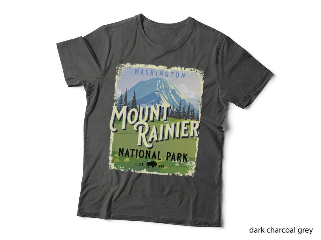 Mount Rainier National Park Washington WA Vintage Souvenir T-Shirt