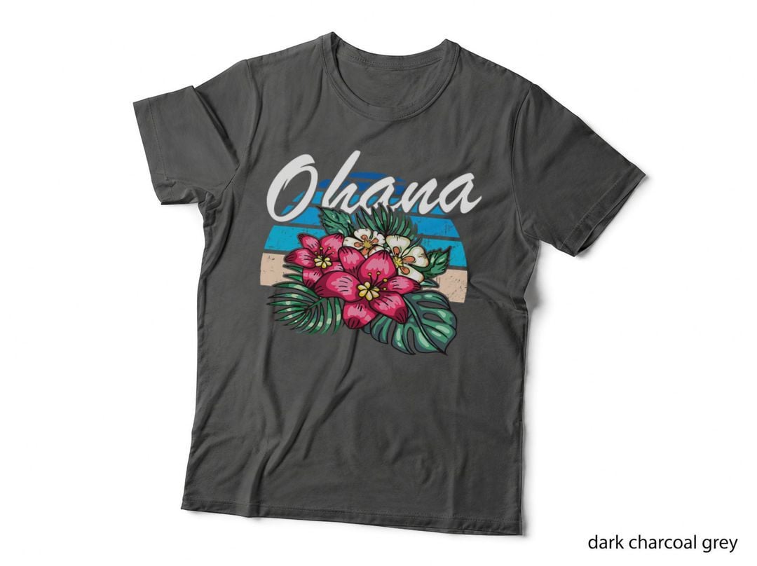 Ohana Hawaiian Family Vintage Retro Hawaii Hibiscus Flower T-Shirt