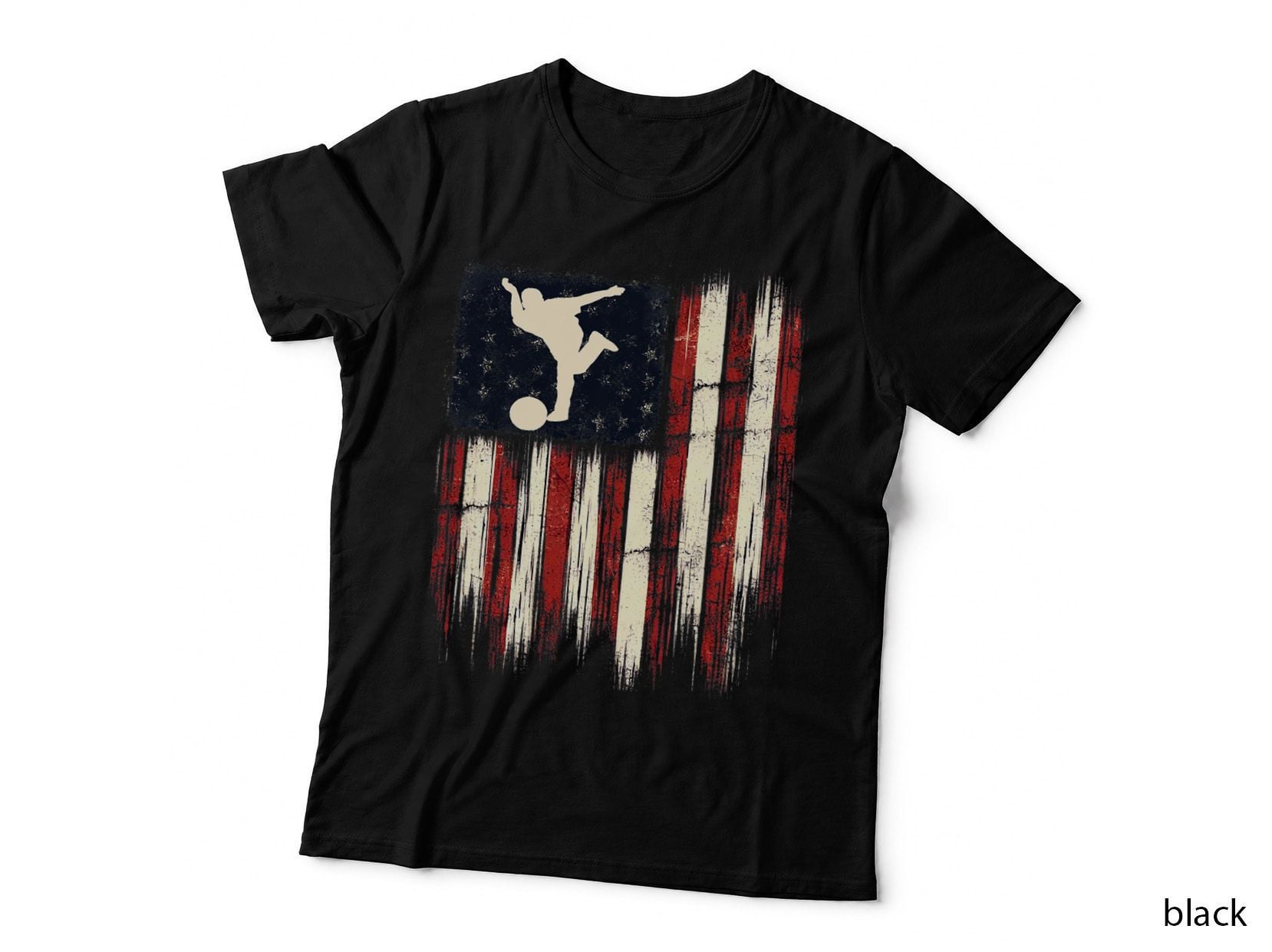 Patriotic Distressed Flag Gift for Men Kids Bowling T-Shirt