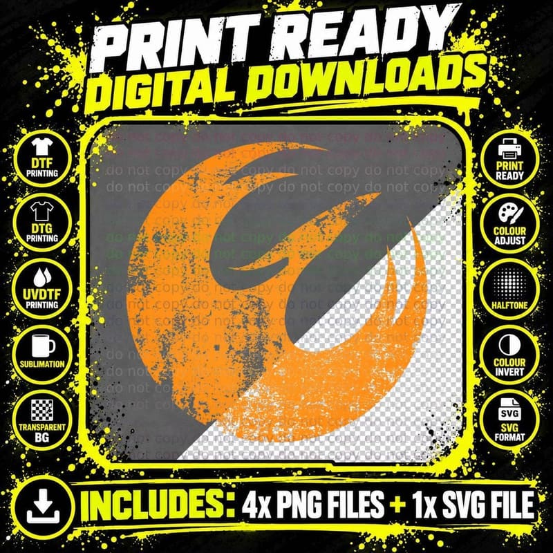 Phoenix Squad Logo, Distressed T-Shirt Png SVG Digital Bundle