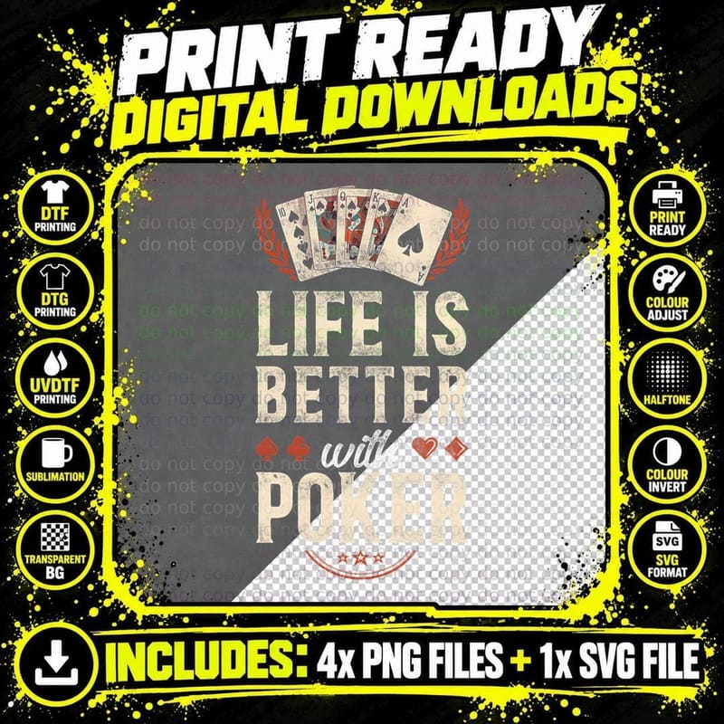 Poker Vintage Life Is So Much Better With Png SVG Digital Bundle