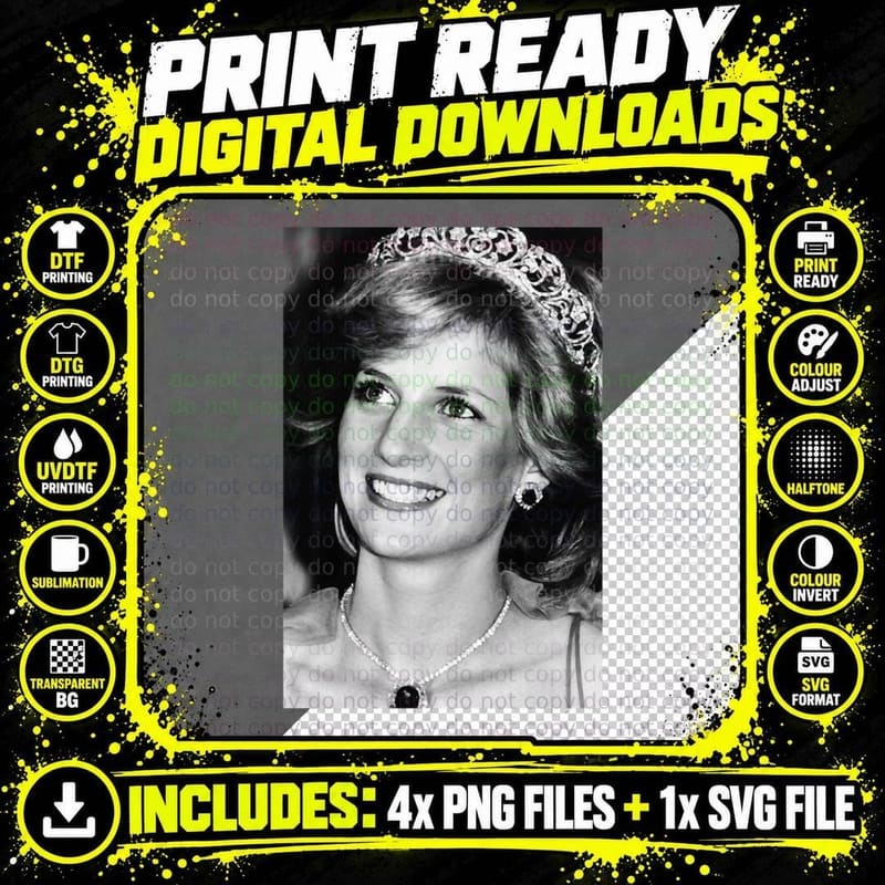 Princess Diana Strong Women Classic T-Shirt Png SVG Digital Bundle