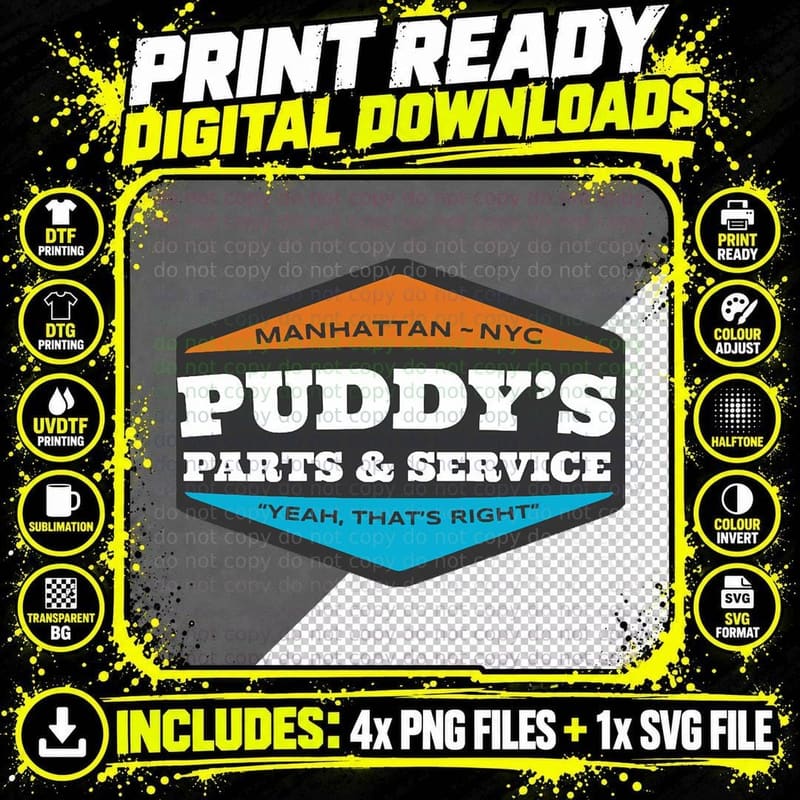 Puddys Parts and Service Classic T-Shirt Png SVG Digital Bundle