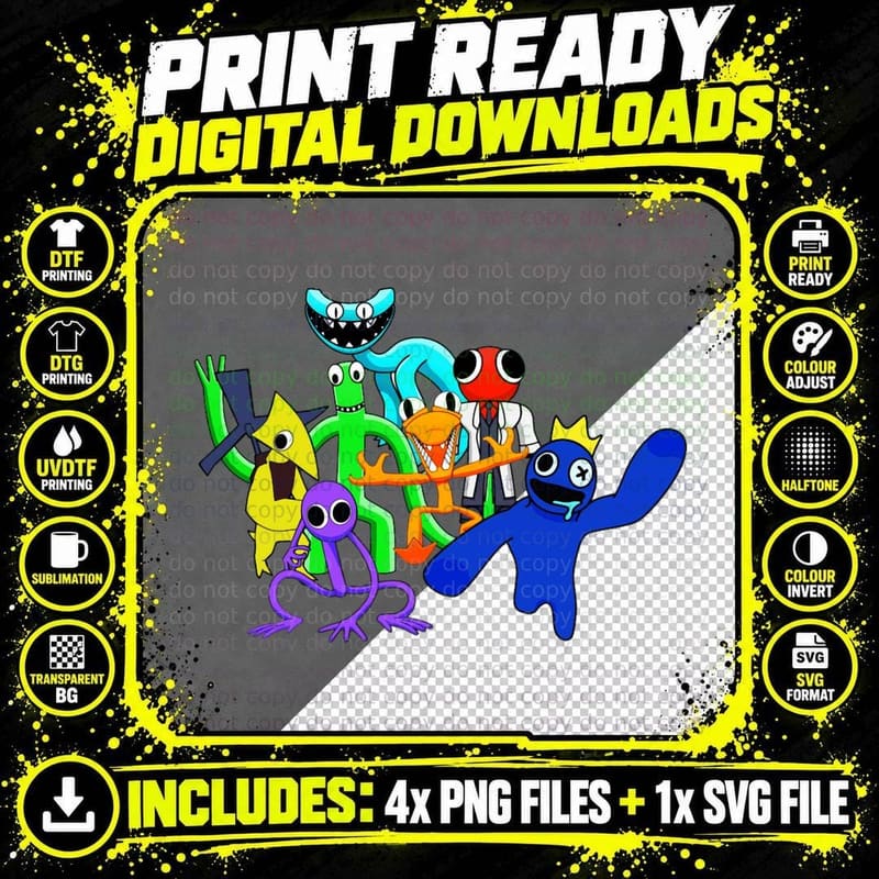 Rainbow Friends Chapter Two Classic T-Shirt Png SVG Digital Bundle