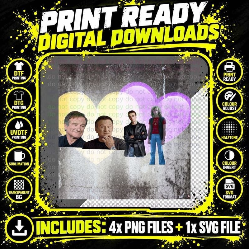 Robin Williams Robin Gibb Classic T-Shirt Png SVG Digital Bundle
