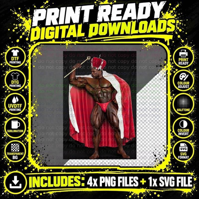 Ronnie Coleman the King Classic T-Shirt Png SVG Digital Bundle