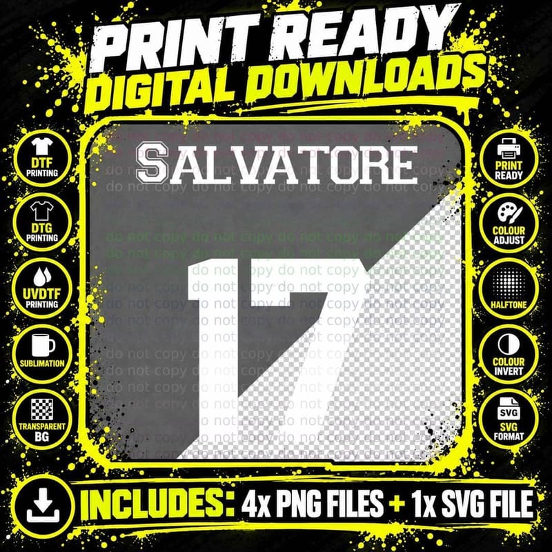 Salvatore- White Classic T-Shirt Png SVG Digital Bundle