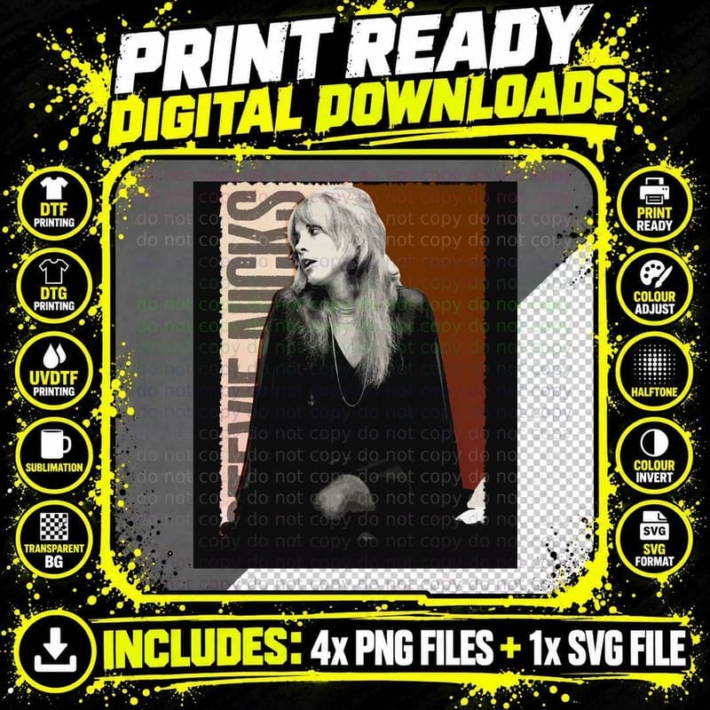Stevie Nicks Vintage Vibes T-Shirt Png SVG Digital Bundle