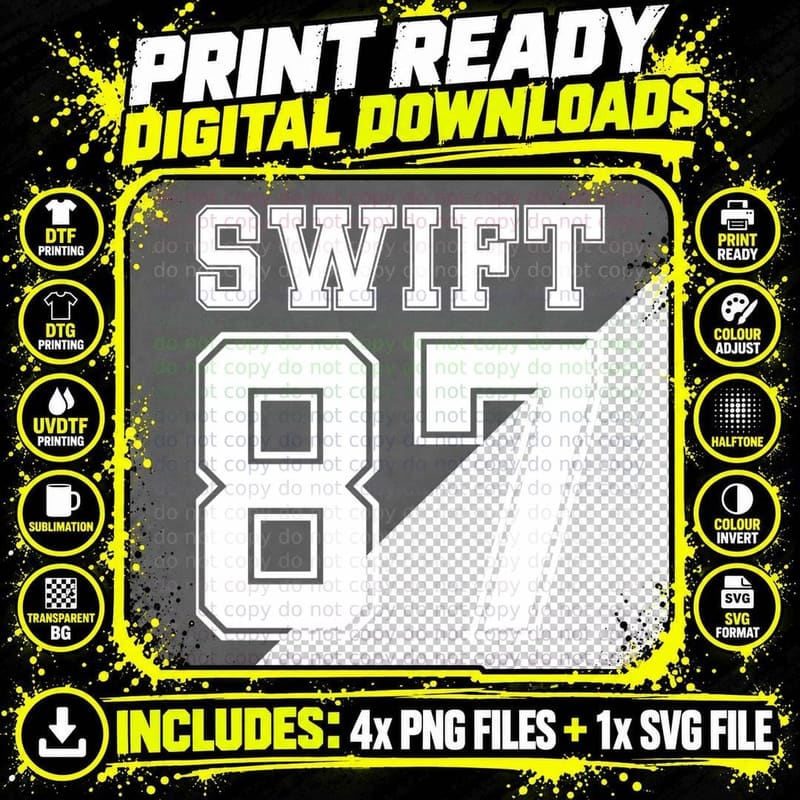 Swift Shirt Jersey 87 Classic T-Shirt Png SVG Digital Bundle