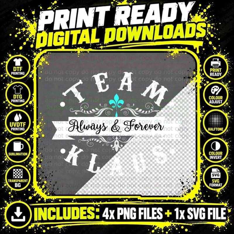 Team Klaus Classic T-Shirt Png SVG Digital Bundle