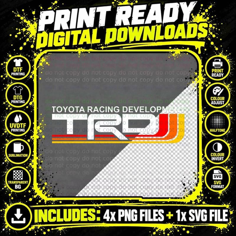 Toyota TRD Retro Heritage Style T-Shirt Png SVG Digital Bundle