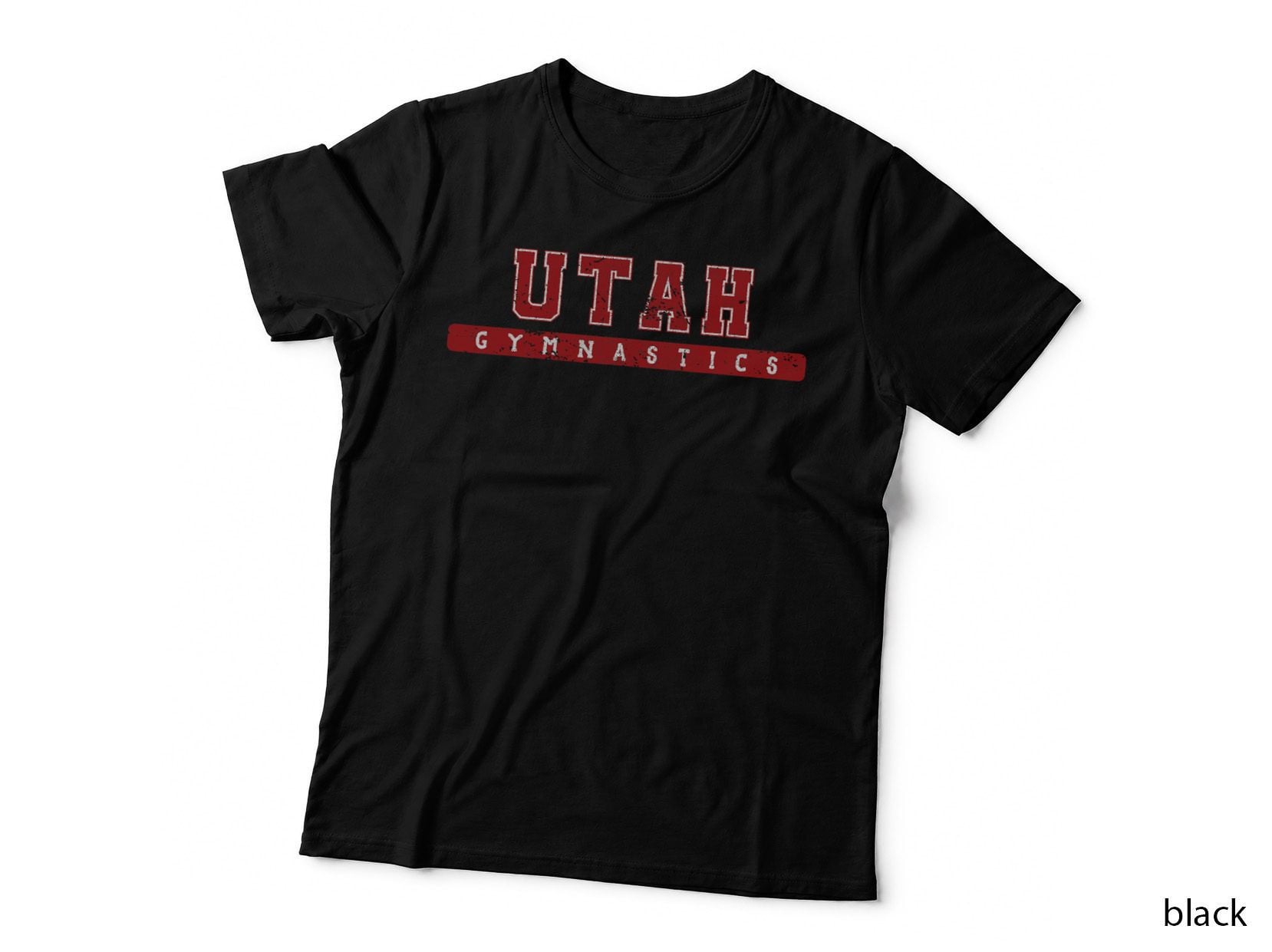 Utah Gymnastics Red Vintage Text T-Shirt