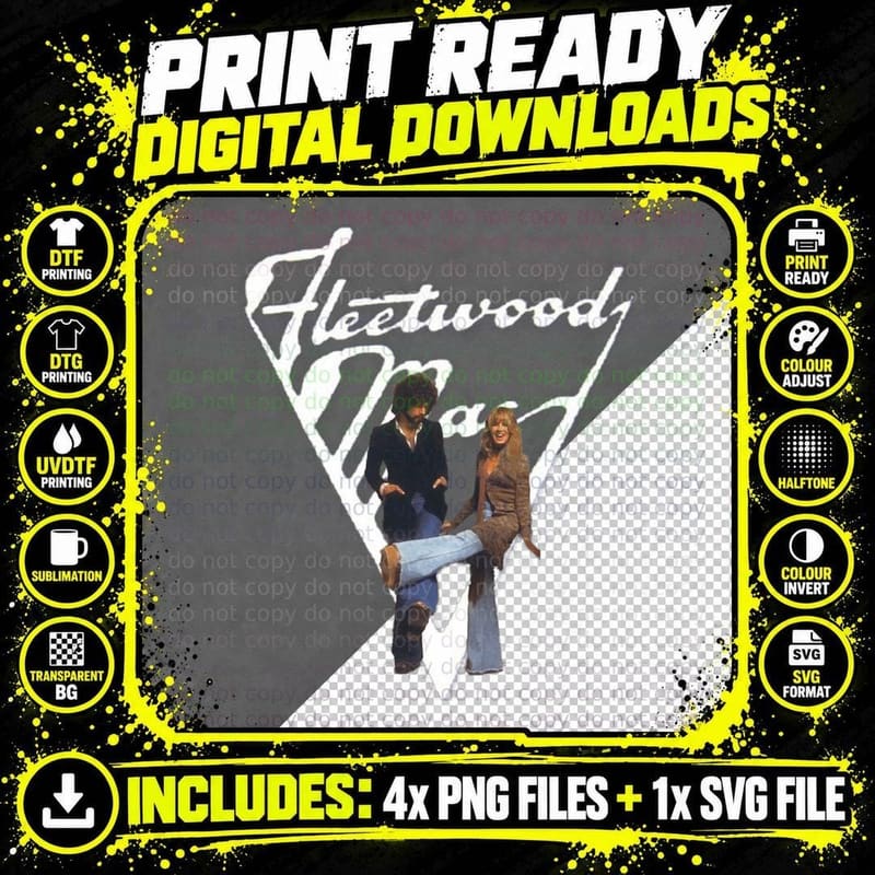 Vintage Cute Design of Fleetwood Mac Classic T-Shirt Png SVG Digital Bundle
