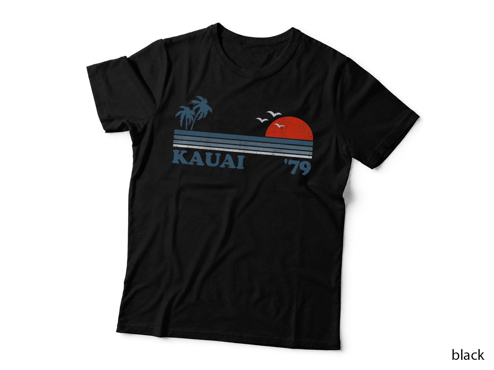 Vintage Kauai Beach Hawaii Retro Hawaiian Surfing 70's Gift T-Shirt