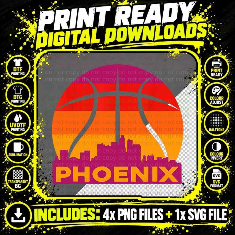 Vintage Sunset Phoenix Arizona T-Shirt Png SVG Digital Bundle