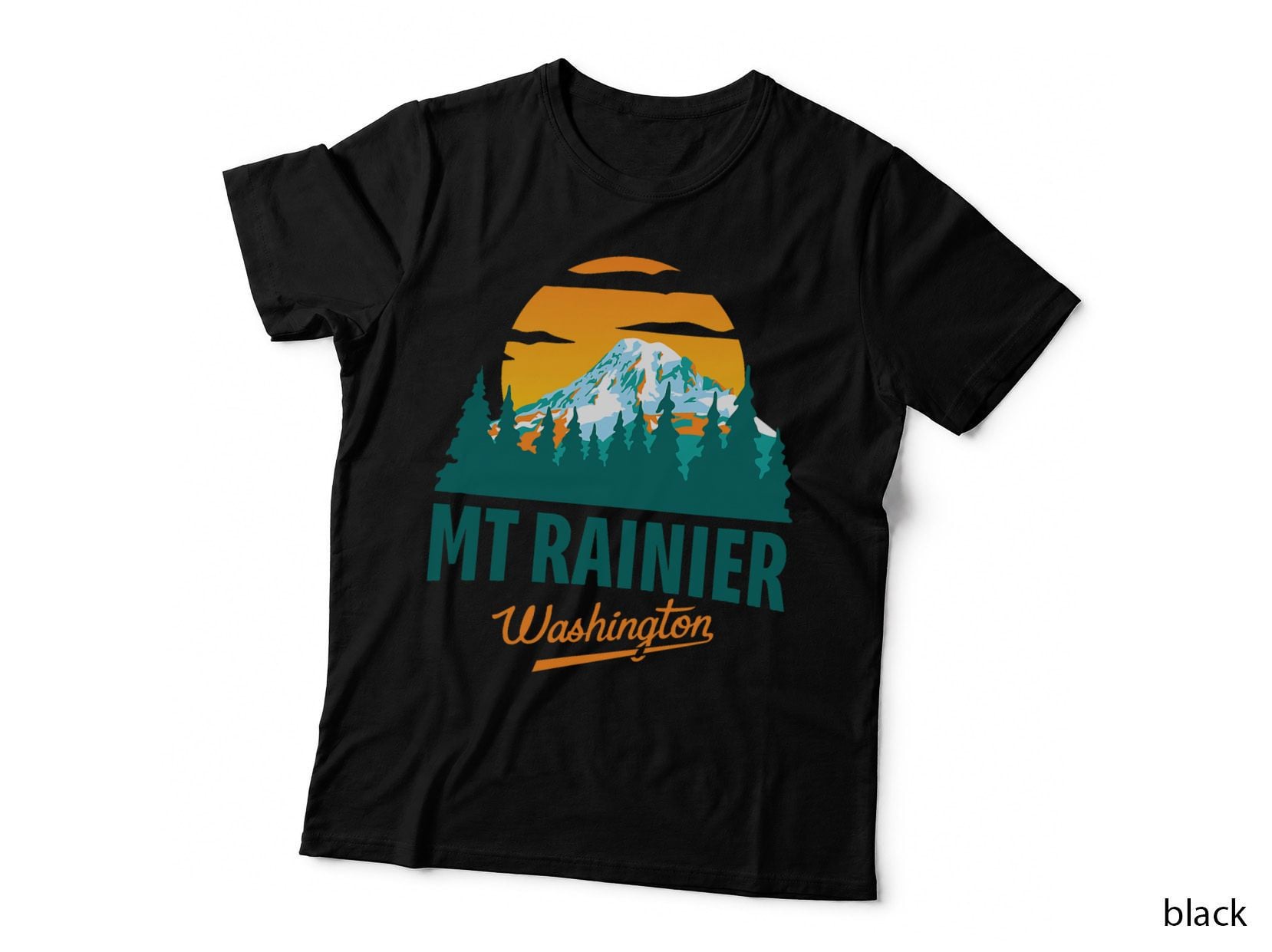 Washington Mt Rainier National Park Retro Vintage Design T-Shirt